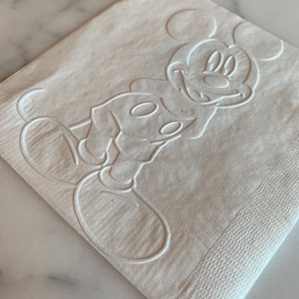 Mickey Mouse Hand Embossed Cocktail/Dessert/Beverage Napkin
