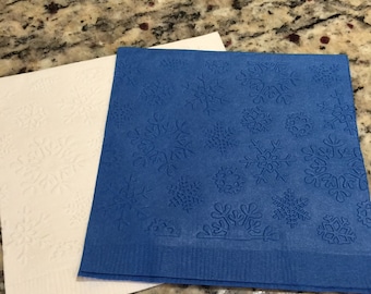 Servilletas con diseño de copos de nieve estampados a mano con temática de Frozen