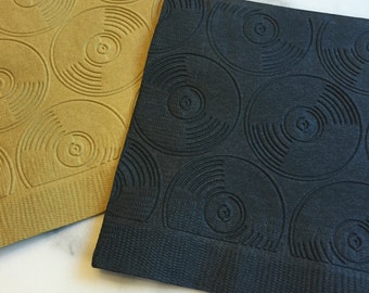 Record Hand Embossed Cocktail Napkins