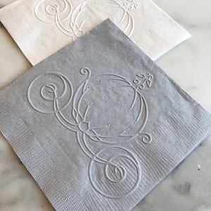 Cinderella Carriage Hand Embossed Cocktail Napkins image 2
