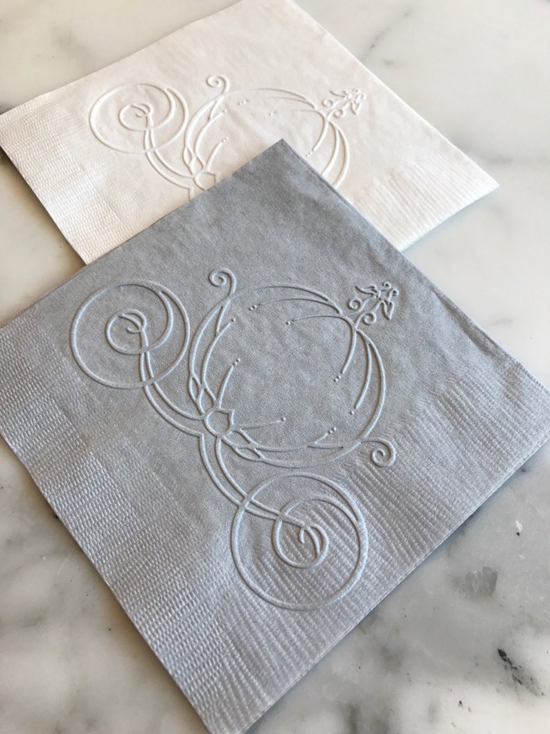 Cinderella Carriage Hand Embossed Cocktail Napkins image 2