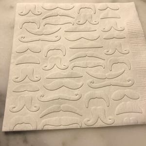 Mustache Hand Embossed Napkins image 3