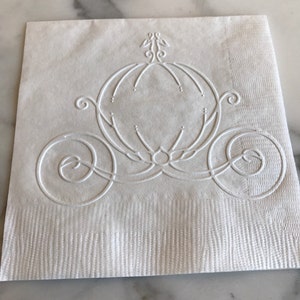 Cinderella Carriage Hand Embossed Cocktail Napkins image 3