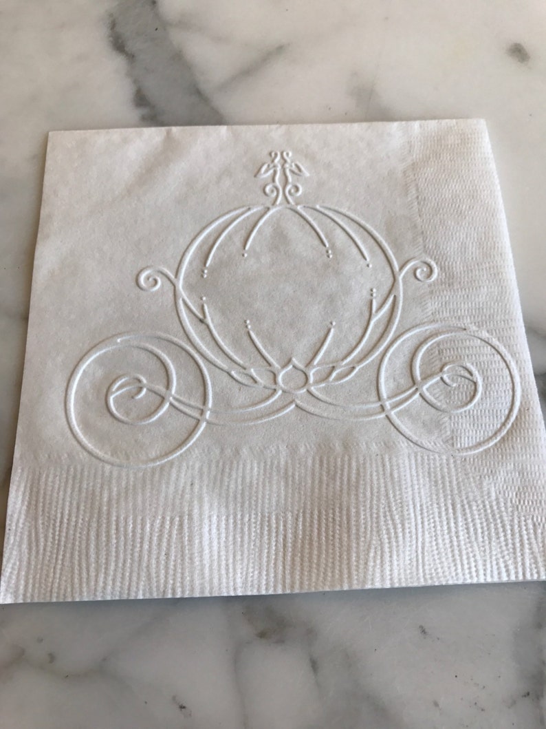 Cinderella Carriage Hand Embossed Cocktail Napkins image 3