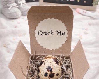 Crack Me! Pregnancy Announcement Quail Egg - The Special Note Is In The Egg!