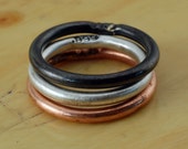 Fine Silver Ring Set - Copper Ring - Ring Band - Customize Your Ring - Wedding Band - Unisex Style