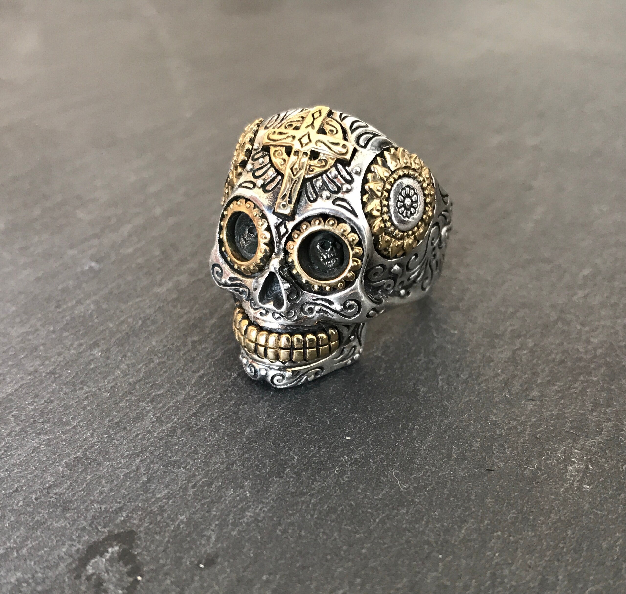 Calavera Sugar Skull Ring | Etsy