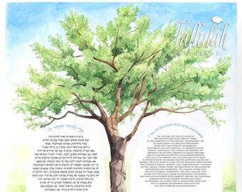 Tree of Life Ketubah | Jewish/Interfaith/Quaker Wedding Certificate | Hand-Painted Watercolor | Personalized Wedding Gift