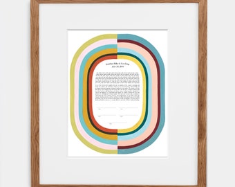 Colors of a Life Together Ketubah | Jewish/Interfaith/Quaker Wedding Certificate | Hand-Painted Watercolor, Giclée Print | Wedding Gift