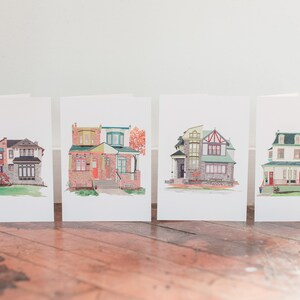 Cartes de voeux amis voisins - Boîte de 8 cartes pliées avec enveloppes