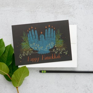 Cartes de voeux mains de Hanoucca | Coffret de 8
