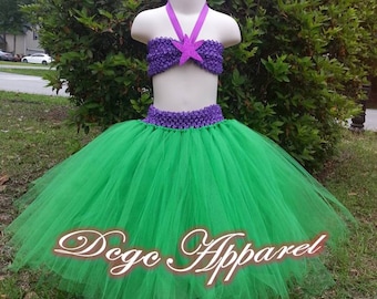 Little Mermaid Ariel Inspired Princess Tutu Dress/ Skirt, Costume (Newborn-Size 14)