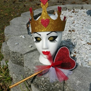 Women\'s Costume Set 2 Pc Crown and Scepter Heart Glitter for Halloween Amazon.com: Liliful 4 Pcs Heart of The Woman Queen Costume  main image 3