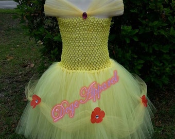 Beauty and the Beast inspired BELLE Princess Tutu Dress,Skirt (Newborn-Size 14)