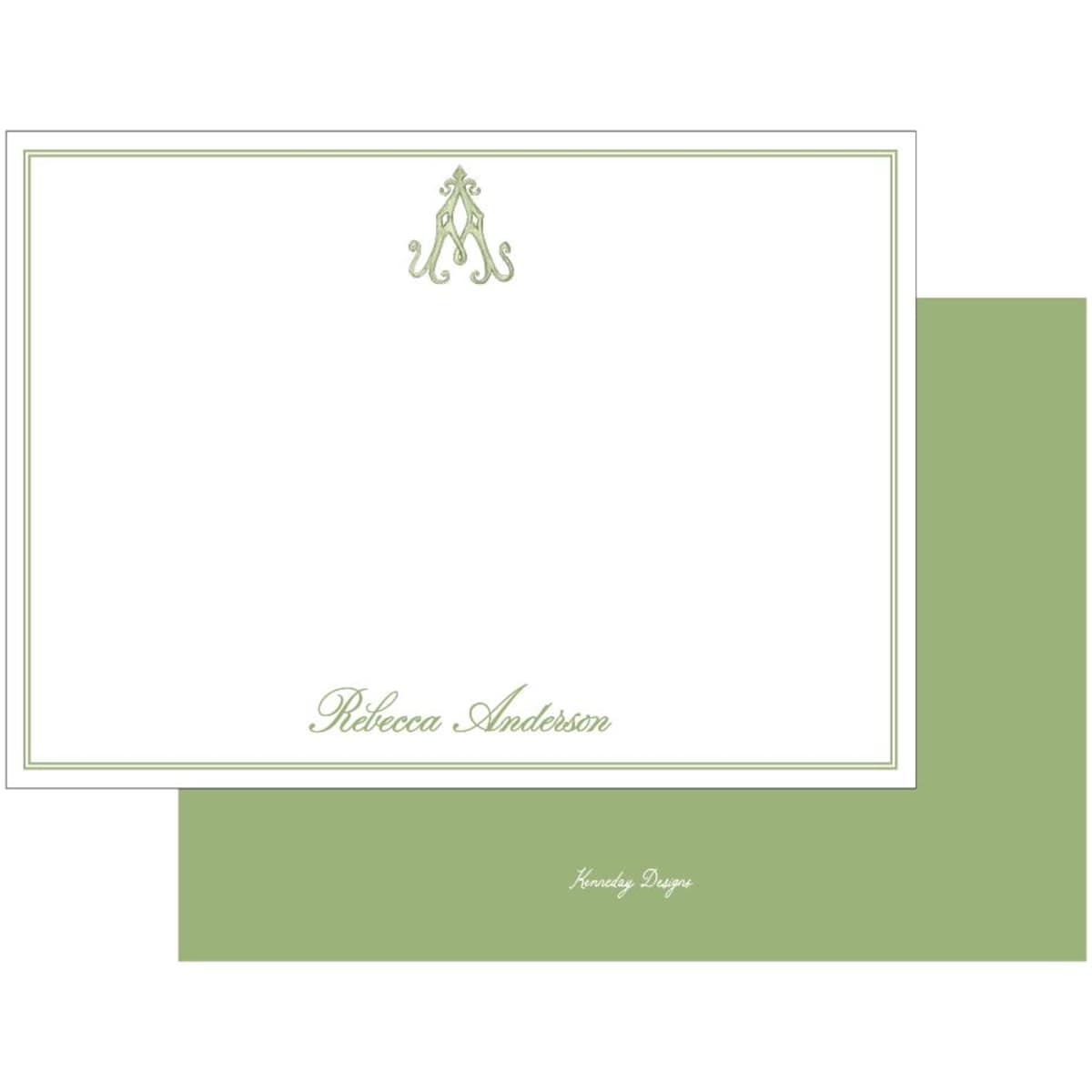 Watercolor Monogram Stationery Set: Personalized Floral Notecards