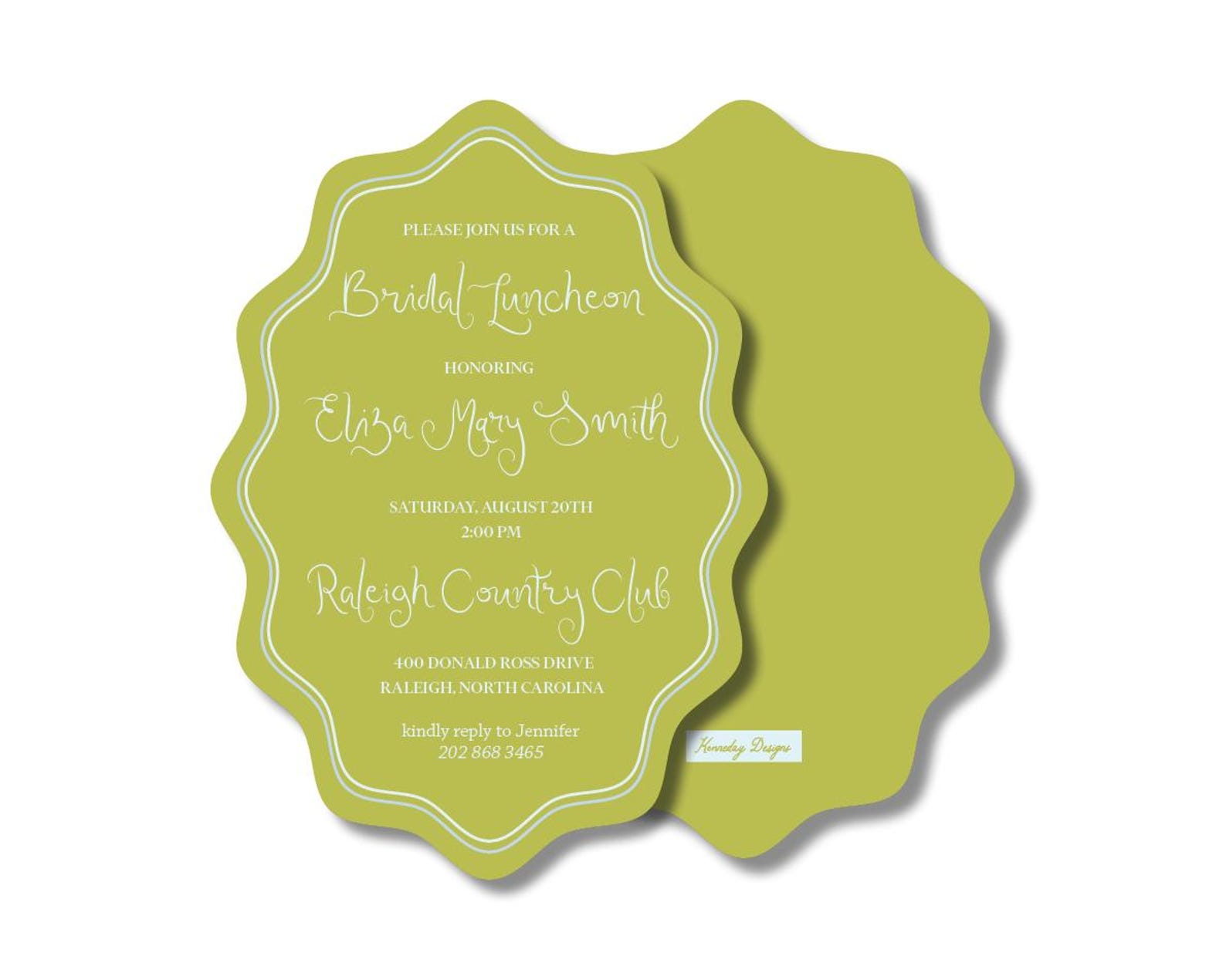 Wavy Oval Invitation: Preppy Bridal Shower, Engagement, Birthday ...