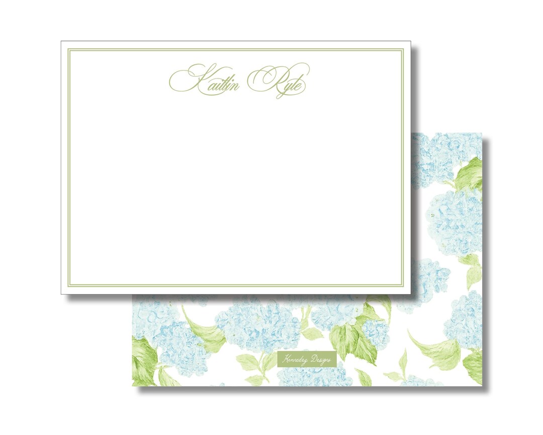 Personalized Watercolor Hydrangea Stationery Notecards: Mother's Day ...