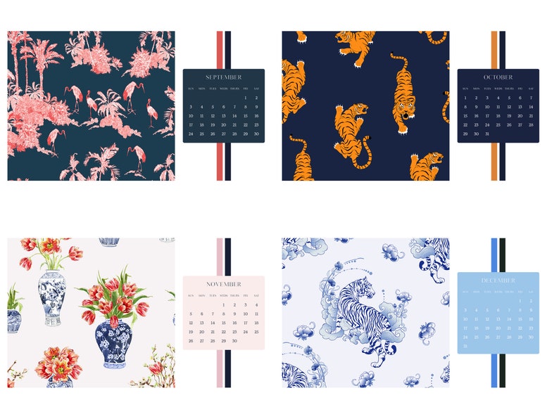 2023 Preppy Desktop Calendar Wallpaper - Etsy Finland