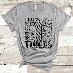 Tigers School Mascot Screen Print Transfer - Adult Shirt Transfer - Make Your Own Shirt - Tigers Spirit Wear - School Mascot Transfer