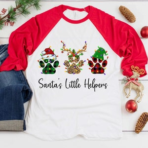 Santa's Little Helpers Veterinarian Office Screen Print Transfer - Christmas Dog Paws with Lights Ready to Press Transfer - Dog Love Shirt