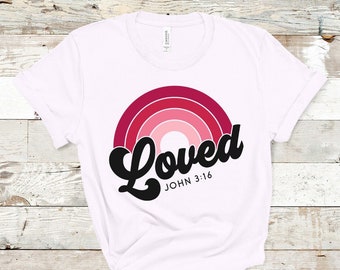 Valentine's Day Loved Rainbow Adult Size Screen Print Transfer - Mommy and Me Matching Shirts - Ready to Press - Make Your Own - High Heat