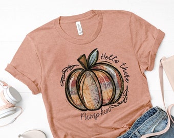 Hello There Pumpkin Watercolor Fall Tie-Dye Pumpkin Screen Print Transfers - Make Your Own Shirt - Fall Shirt for Women