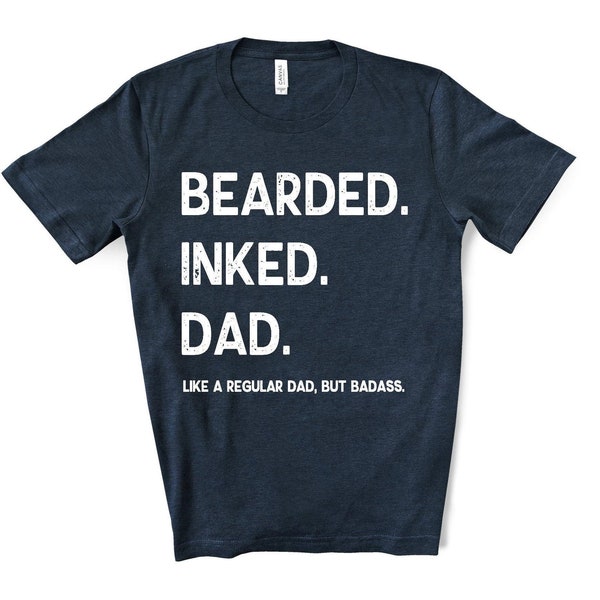 Bearded Inked Dad Screen Print Transfer - Plastisol Transfer - Father's Day Shirt - Bearded Dad Father's Day Present
