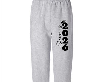 Senior Class of 2026 Heat Transfer Vinyl Iron On Leg Decal - Make Your Own Pants - Unisex Senior 2026 Sweatpants - No Heat Press Required