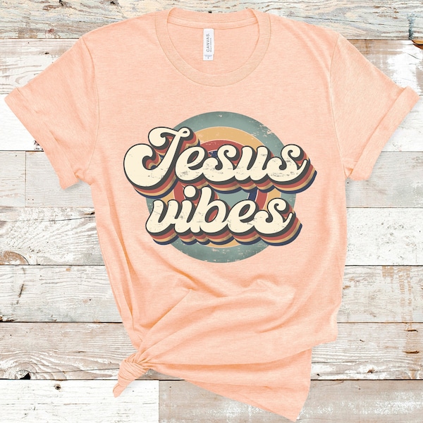 Jesus Vibes Screen Print Transfer - High Heat Screen Print Transfer - Make Your Own Shirt - Retro Style Screen Print Transfer