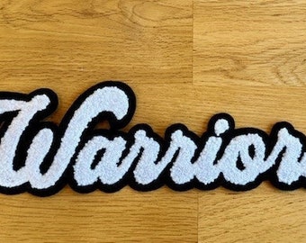 Warriors Mascot Chenille Patch - Chenille Patch with Adhesive - School Mascot Patch - Warriors Football  - Make Your Own Shirt