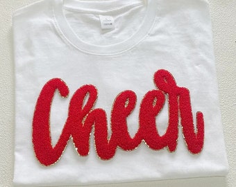 Cheer Iron On Chenille Patch - Cheerleading Chenille Patch - Cheer Mama Shirt Design - Make Your Own Shirt