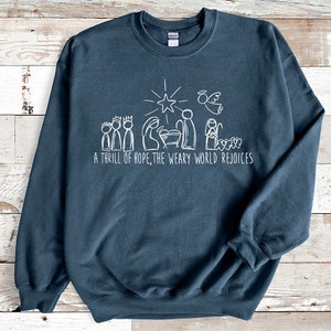 A Thrill of Hope The Weary World Rejoices Screen Print Transfer - Christmas Nativity Screen Print Transfer - Make Your Own Shirt