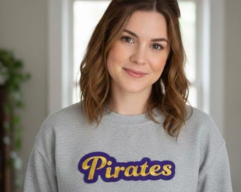 Pirates Hat Patch, Sweatshirts, Jackets, Bags - School Mascot Custom Patch - School Spirit Patches - Can Be Customized