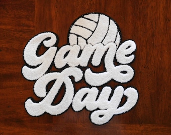 Game Day Volleyballl Patch - Iron on Vollbeyball Patch - Make Your Own Shirt - Volleyball Mom Chenille Patch