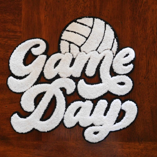 Game Day Volleyballl Patch - Iron on Vollbeyball Patch - Make Your Own Shirt - Volleyball Mom Chenille Patch