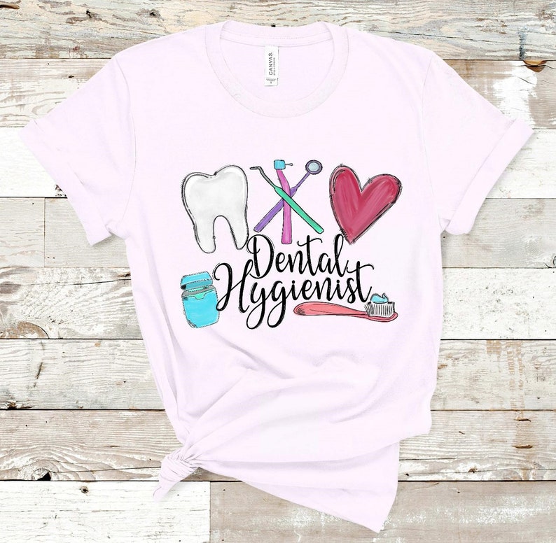 Dental Hygienist With Dentist Tools Screen Print Transfer Etsy