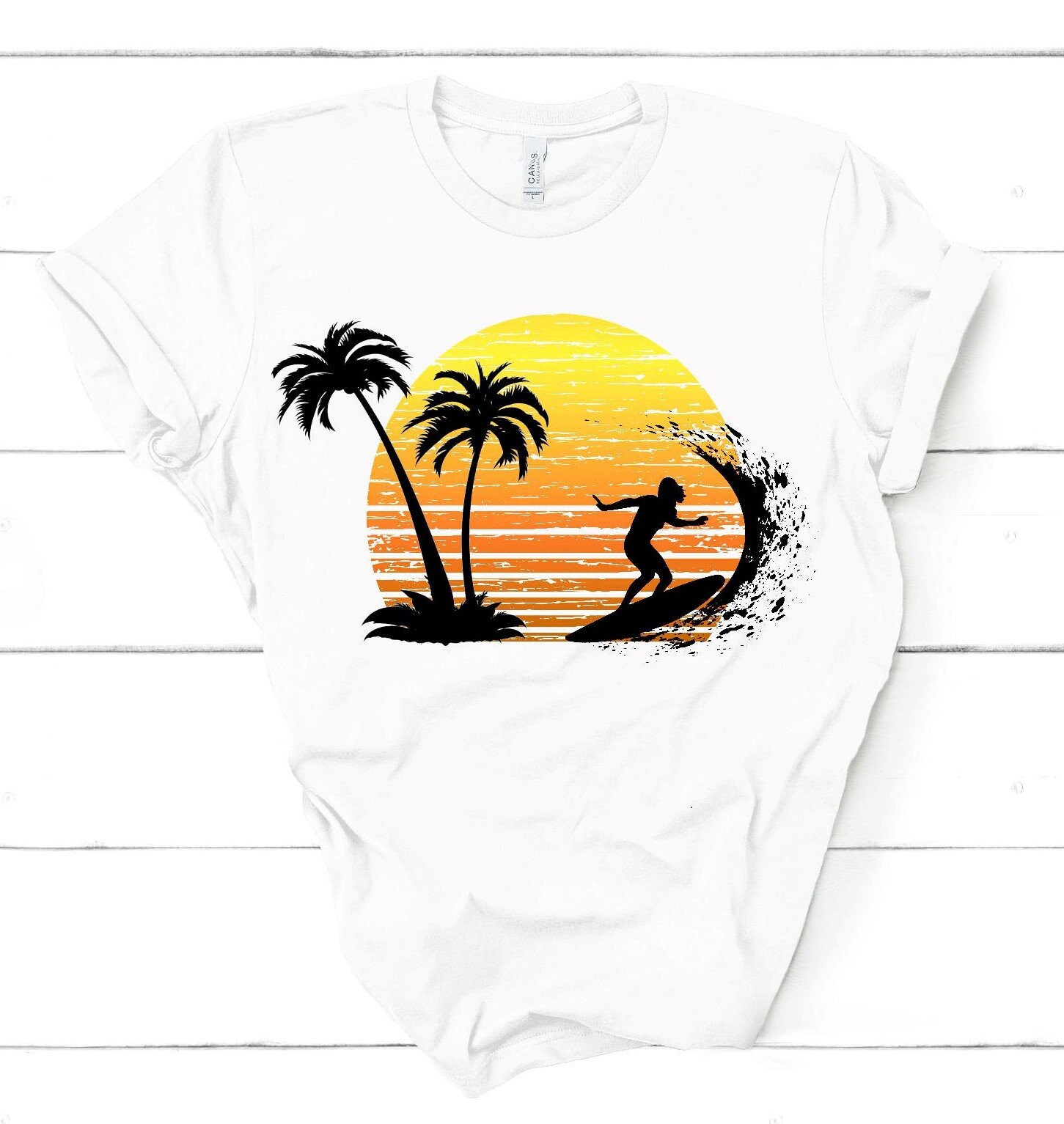 Surfer Girl Screen Print Transfer 