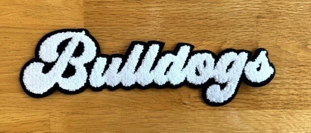 Bulldogs Mascot Chenille Patch - Chenille Patch with Adhesive - School Mascot Patch - Bulldogs Football  - Make Your Own Shirt