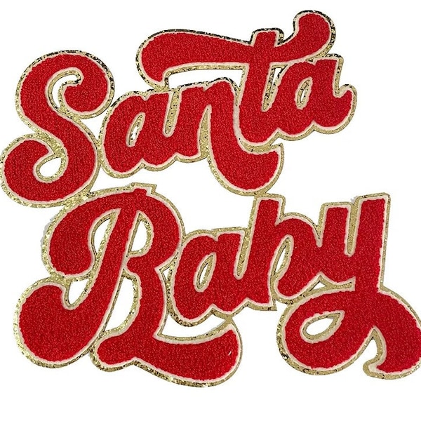 READY TO SHIP - Ships in 24 Hours - Santa Baby Iron On Patch - Christmas Iron On Chenille Patch