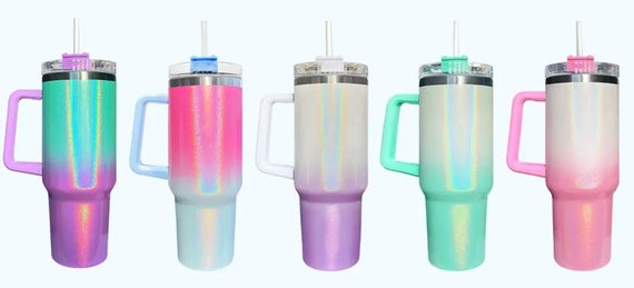 Ready to Ship- 40oz Shimmer Sublimation Tumbler W/ Handle