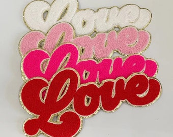 READY TO SHIP - Love Valentine's Day Iron On Chenille Patch -Valentine's Day Make Your Own Shirt