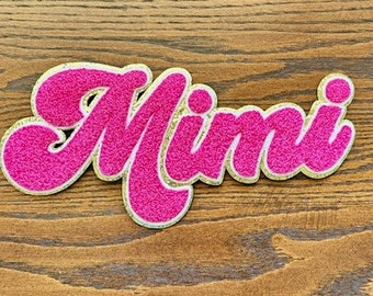 Mimi Iron On Chenille Patch - Mother's Day Make Your Own Shirt - Mimi Patch with Adhesive