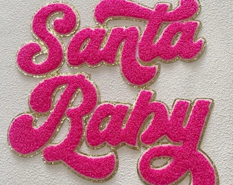 Santa Baby Iron on Patch Christmas Iron on Chenille Patch
