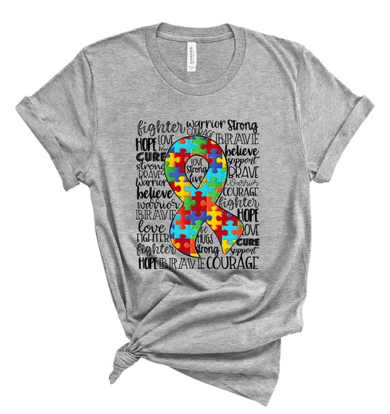 Autism Awareness Colorful Puzzle Ribbon T-Shirt Autism Awareness Colorful Puzzle Ribbon T-Shirt