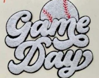 Game Day Baseball Patch - Iron on Baseball Patch - Make Your Own Shirt - Baseball Mom Chenille Patch