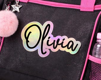 Custom Name Patch for Sweatshirts, Jackets, Bags - School Spirit Patches - Can Be Customized - Laser Engraved Holographic Iron On