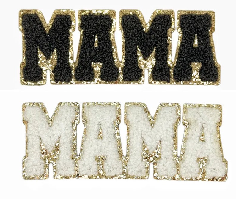 Mama Iron On Hat Sized Chenille Patch Mother's Day Make Your Own Hat Custom Hat image 1
