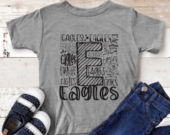 Eagles School Mascot Screen Print Transfer - Youth Shirt Transfer - Make Your Own Shirt - Eagles Spirit Wear - School Mascot Transfer