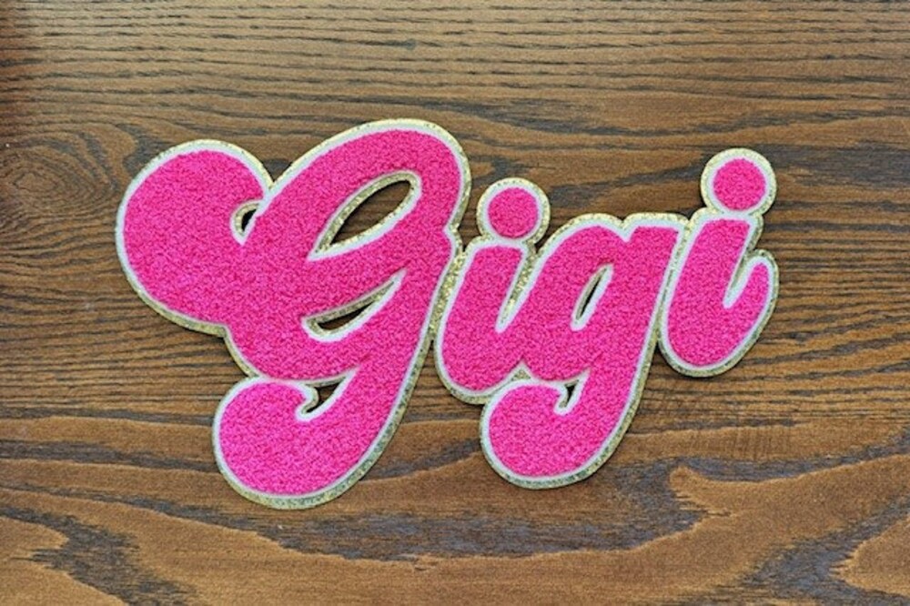 Mother'S Day Gigi Iron On Chenille Patch - Mother'S Day Make Your Own Shirt - Hot Pink Gigi Patch With Adhesive Hot Pink Gifts For Day Realtorgift