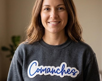 Comanches Mascot Patch for Sweatshirts, Jackets, Bags - School Mascot Patch - School Spirit Patches - Can Be Customized